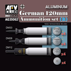 AFV Club 35062 Modern German 120mm Tank Ammunition Set B (Alum.) 1:35 Model Kit