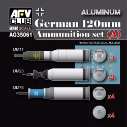 AFV Club 35061 Modern German 120mm Tank Ammunition Set A (Alum.) 1:35 Model Kit
