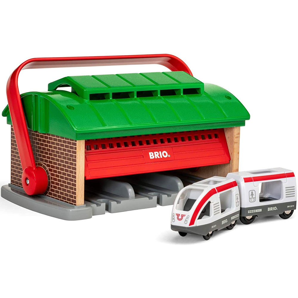 BRIO World 33474 Train Garage with Handle for Wooden Train Set Jadlam  Toys  Models Buy Toys  Models Online
