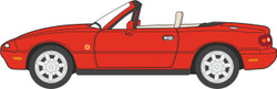 Oxford Mazda MX5 Mk1 (Open) Classic Red OD76MAZ001 OO Gauge