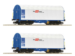 Roco Rail Cargo Austria Sliding Tarpaulin Wagon Set (2) VI RC6680007 TT Gauge
