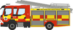 Oxford Volvo FL Emergency 1 Pump Ladder West Sussex Fire Rescue OD76VEO004 OO Gauge