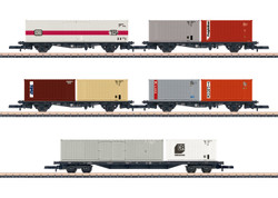 Marklin DB Container Wagon Set (5) IV MN82664 Z Gauge