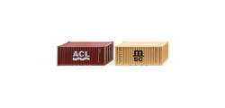 Wiking 20' Container Set ACL/MSC (2) WK001826 HO Gauge