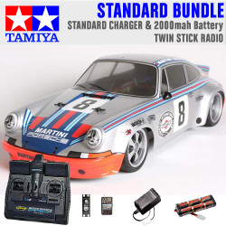 TAMIYA RC 58571 Porche Carrera RSR TT-02 1:10 Standard Stick Radio Bundle