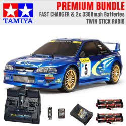 TAMIYA RC 58631 Subaru Impreza Monte Carlo TT-02 1:10 Premium Stick Radio Bundle