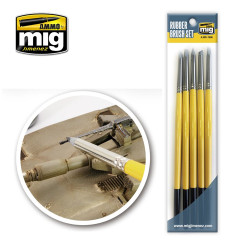 Ammo by Mig Rubber Brush Set For Model Kits Mig 7606