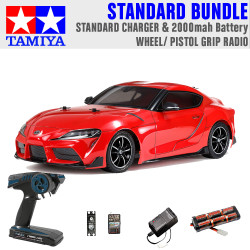 TAMIYA RC 58674 Toyota GR Supra 2019 TT-02 1:10 Standard Wheel Radio Bundle