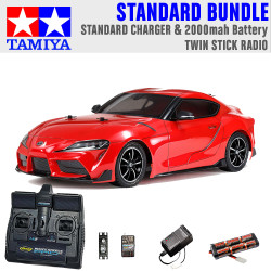 TAMIYA RC 58674 Toyota GR Supra 2019 TT-02 1:10 Standard Stick Radio Bundle