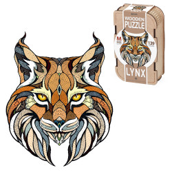 Eco Wood Art - Lynx Wooden Puzzle 139pcs - Medium Wooden Box