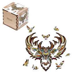 Eco Wood Art - Owl Wooden Puzzle 70pcs - Small Wooden Box