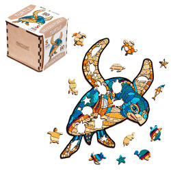 Eco Wood Art - Turtle Wooden Puzzle 80pcs - Small Wooden Box