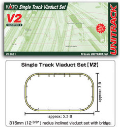 Kato Unitrack (V2) Single Track Viaduct Track Set N Gauge 20-861