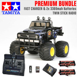TAMIYA RC 58547 Midnight Pumpkin Black Edition 1:12 Premium Stick Radio Bundle