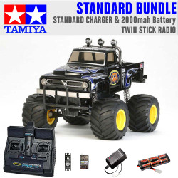 TAMIYA RC 58547 Midnight Pumpkin Black Edition 1:12 Standard Stick Radio Bundle