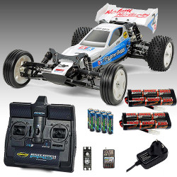 TAMIYA Neo Fighter 2wd Buggy RC Car Deal Bundle. Radio 2x Battery, Charger 58587