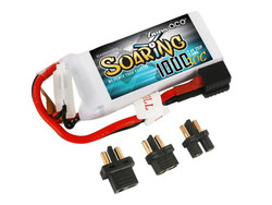 Gens Ace Li-Po 2S 7.4V 1000mAh 30C Soaring with EC3/XT60/T-Type G2S1000-30M