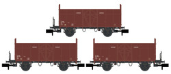 Hobbytrain 24301  SBB Fbkk Open Wagon Set (3) IV N Gauge