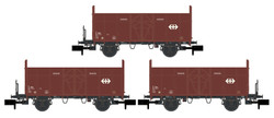 Hobbytrain 24302  SBB Fbkk Open Wagon w/SBB Logo Set (3) IV N Gauge