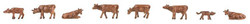 Faller 155908  Allgau Brown Cattle Figure Set N Gauge