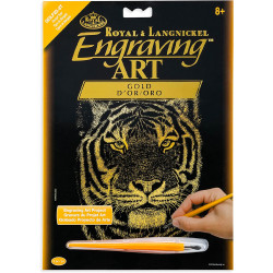 Royal & Langnickel Bengal Tiger Gold Foil Engraving Art GOLF23