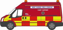 Oxford Diecast Ford Transit MkV LWB West Sussex Fire & Rescue ODNFT020 N Gauge