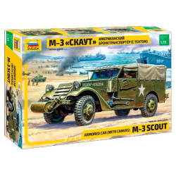 Zvezda 3581 Armoured Scout Car M3 with Canvas 1:35 Model Kit
