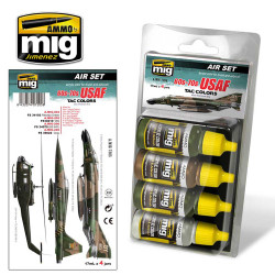 Ammo by Mig Usaf 60S-70S Tac Colours Acrylic Paint Set For Model Kits Mig 7205
