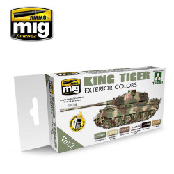 Ammo by Mig King Tiger Exterior Colour Acrylic Paint Set For Model Kits Mig 7166