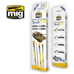 Ammo by Mig Streaking & Vertical Surfaces Brush Set For Model Kits Mig 7604