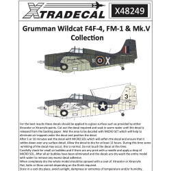 Xtradecal X48249 Grumman Wildcat F4F-4, FM-1 & Mk.V 1:48 Model Decal Collection