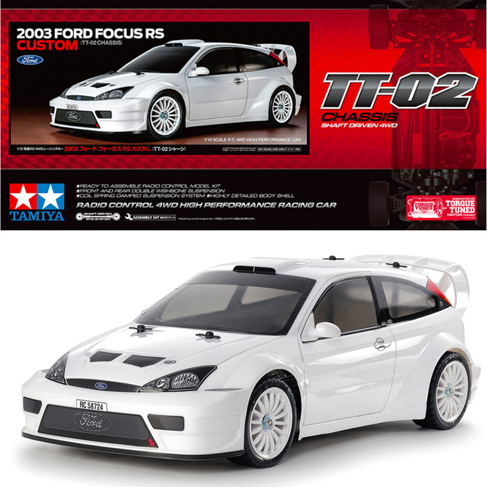 Tamiya RC 58724 2003 Ford Focus RS Custom TT-02 1:10 RC Car
