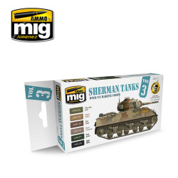 Ammo by Mig Sherman Tanks Vol 3 Acrylic Paint Set For Model Kits Mig 7171