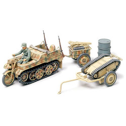 TAMIYA 32502 Kettenkraftrad with Cart & Goliath Vehicle 1:48 Military Kit