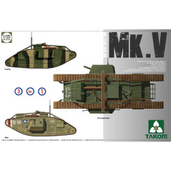 Takom 2034 WWI Heavy Battle Tank Mk.V 3-in-1 1:35 Model Kit