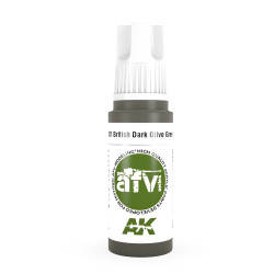 AK Interactive 11381 British Dark Olive Green PFI 17ml AFV 3G Acrylic Paint