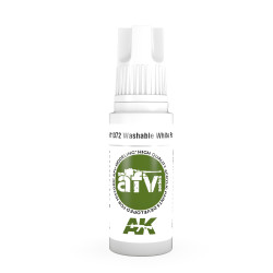 AK Interactive 11372 Washable White Paint 17ml AFV 3G Acrylic Model Paint