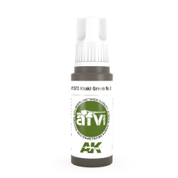AK Interactive 11373 Khaki Green No.3 17ml AFV 3G Acrylic Model Paint