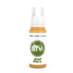 AK Interactive 11362 British Sand Yellow 17ml AFV 3G Acrylic Model Paint