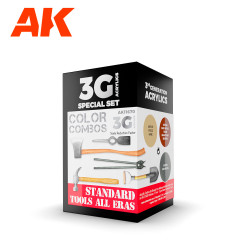 AK Interactive 11670 Standard Tools All Eras Combo 3G Acrylic Paint Set