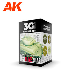 AK Interactive 11643 US Olive Drab Modulation 3G Acrylic Paint Set