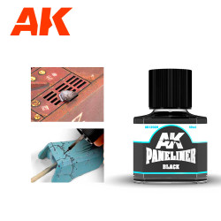 AK Interactive 12020 Black Paneliner 40ml Enamel-Based
