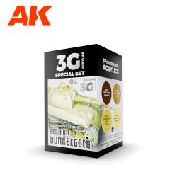 AK Interactive 11640 German Dunkelgelb Modulation 3G Acrylic Paint Set
