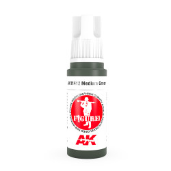 AK Interactive 11412 Medium Green 17ml 3G Acrylic Model Paint