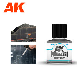 AK Interactive 12019 Light Grey Paneliner 40ml Enamel-Based