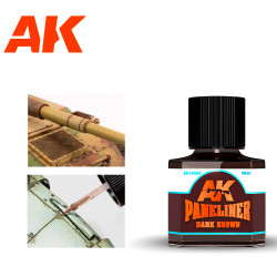 AK Interactive 12022 Dark Brown Paneliner 40ml Enamel-Based