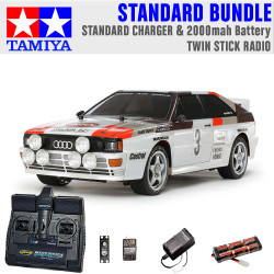 TAMIYA RC 58667 Audi Quattro A2 Rally (TT-02) 1:10 Standard Stick Radio Bundle