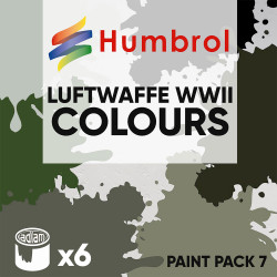 Humbrol 14ml Enamel Paint Pack 7 - 6 Luftwaffe WWII Colours