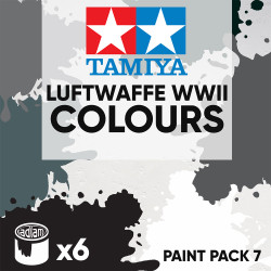 Tamiya Acrylic 10ml Paint Pack 7 - 6 Luftwaffe WWII Colours