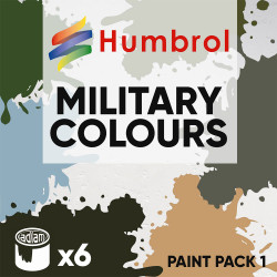 Humbrol 14ml Enamel Paint Pack 1 - 6 Military Colours Set 1